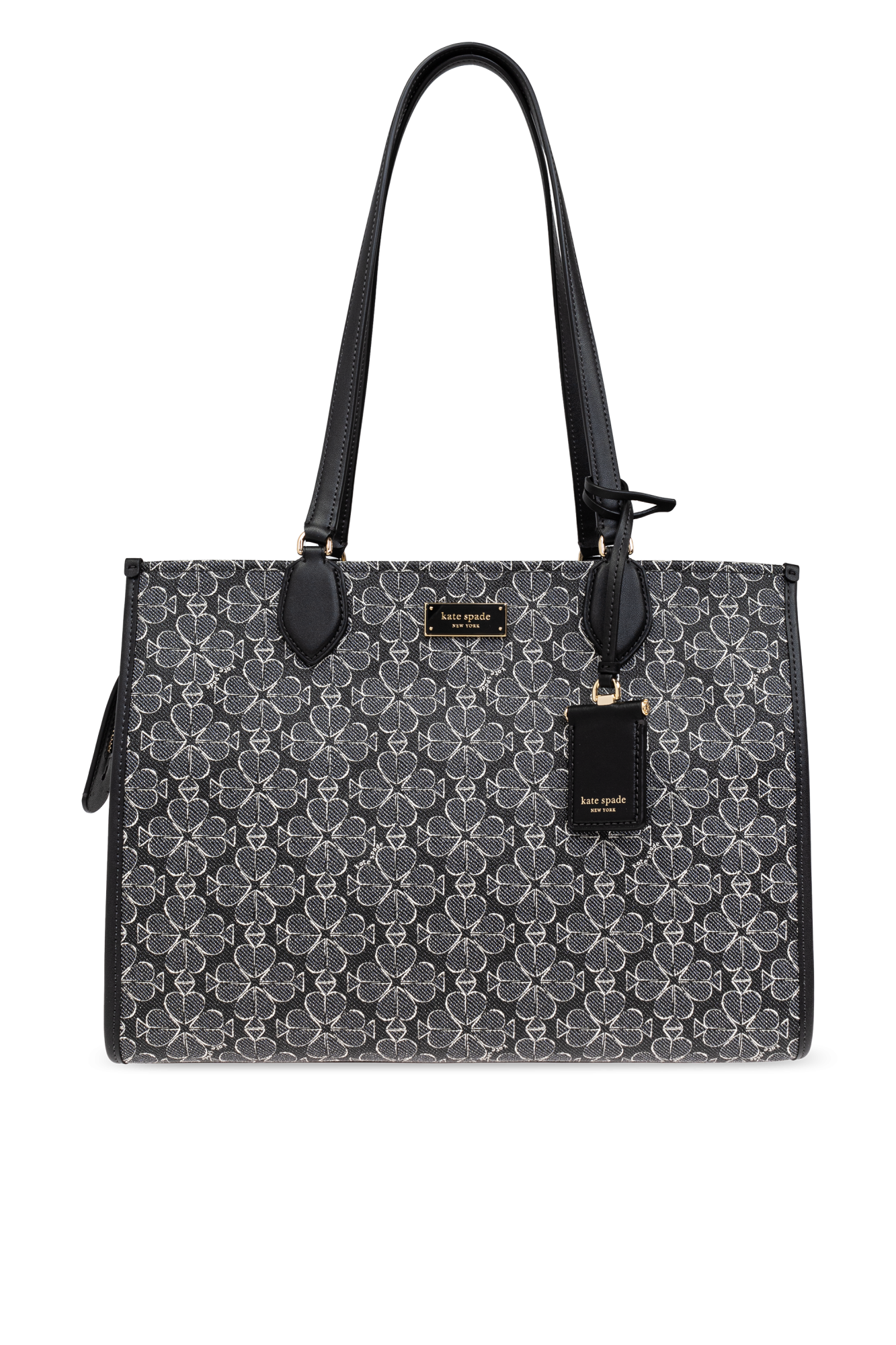 Kate Spade New York Spade Flower Jacquard Manhattan Small Tote Charcoal